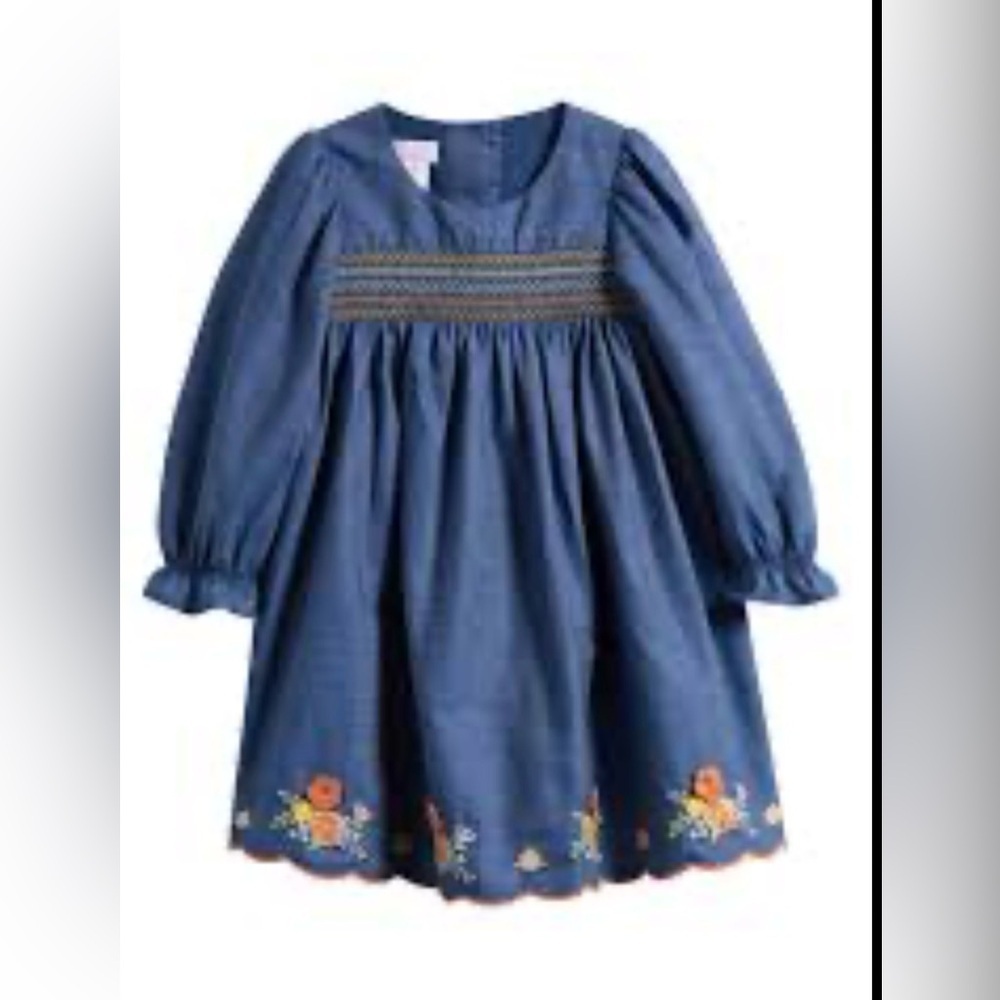 Bonnie Jean Nelle Embroidered Denim Dress,size 4T